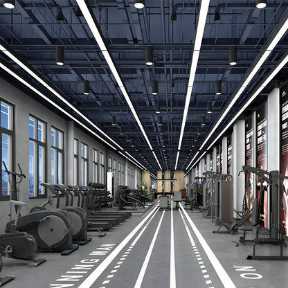 Minimalist Black LED Recessed Suspended Office Hanging Light