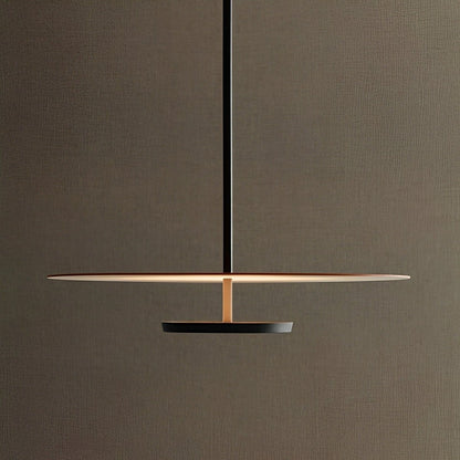 Modern Minimalist Black Slim Dish LED Pendant Lights