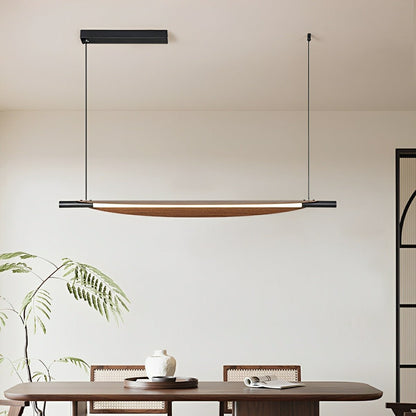 Modern Minimalist Black Walnut Leaf-Shape LED Pendant Lights