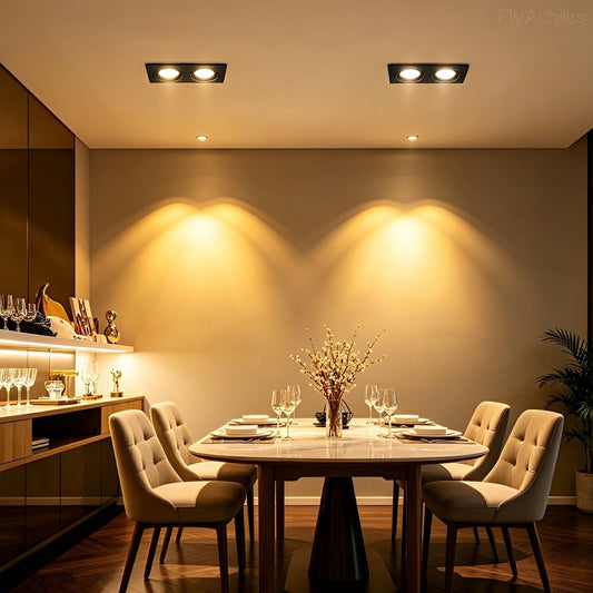 Modern Minimalist Ceiling Downlight 2-Lights Recessed LED Spotlight