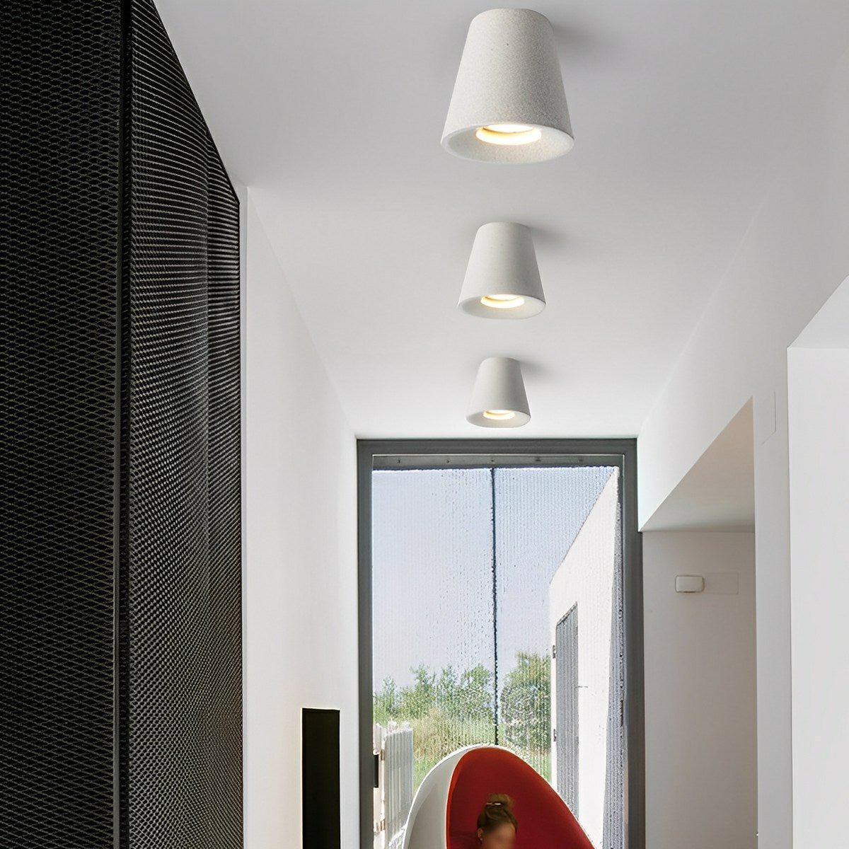 Modern Minimalist Cone-Shaped Concrete LED Ceiling Lights