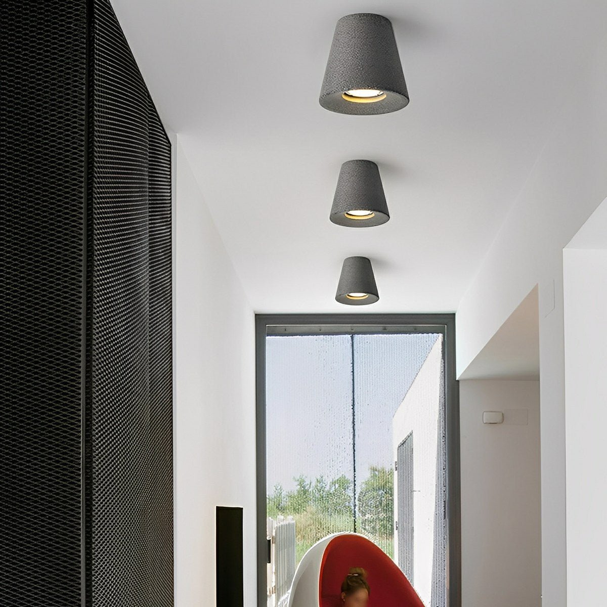 Modern Minimalist Cone-Shaped Concrete LED Ceiling Lights