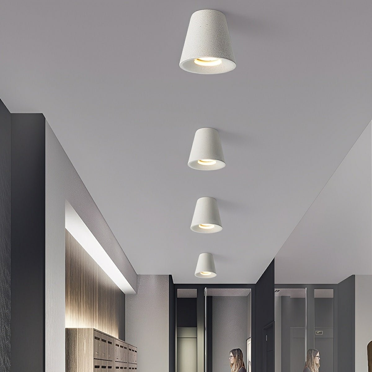 Modern Minimalist Cone-Shaped Concrete LED Ceiling Lights