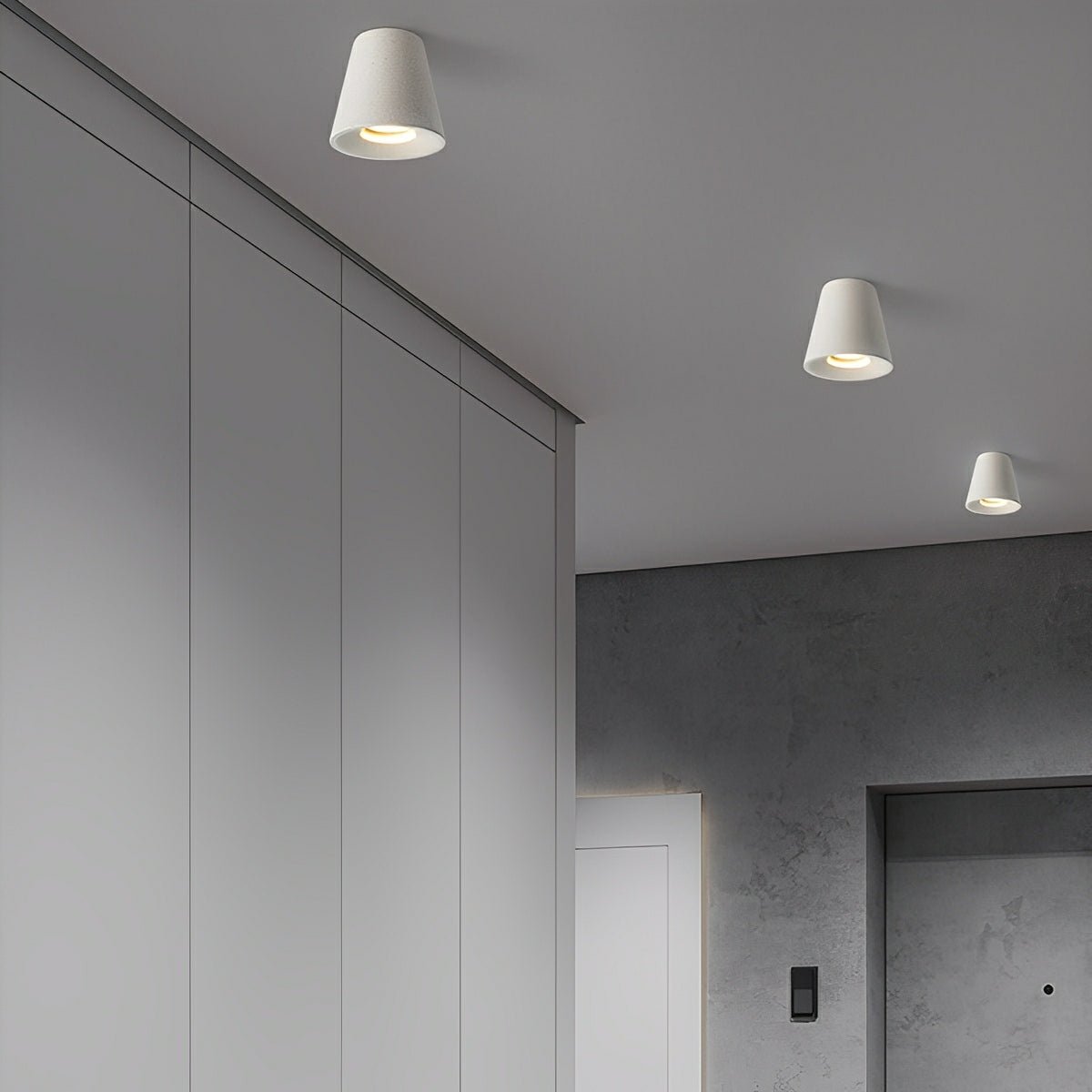 Modern Minimalist Cone-Shaped Concrete LED Ceiling Lights