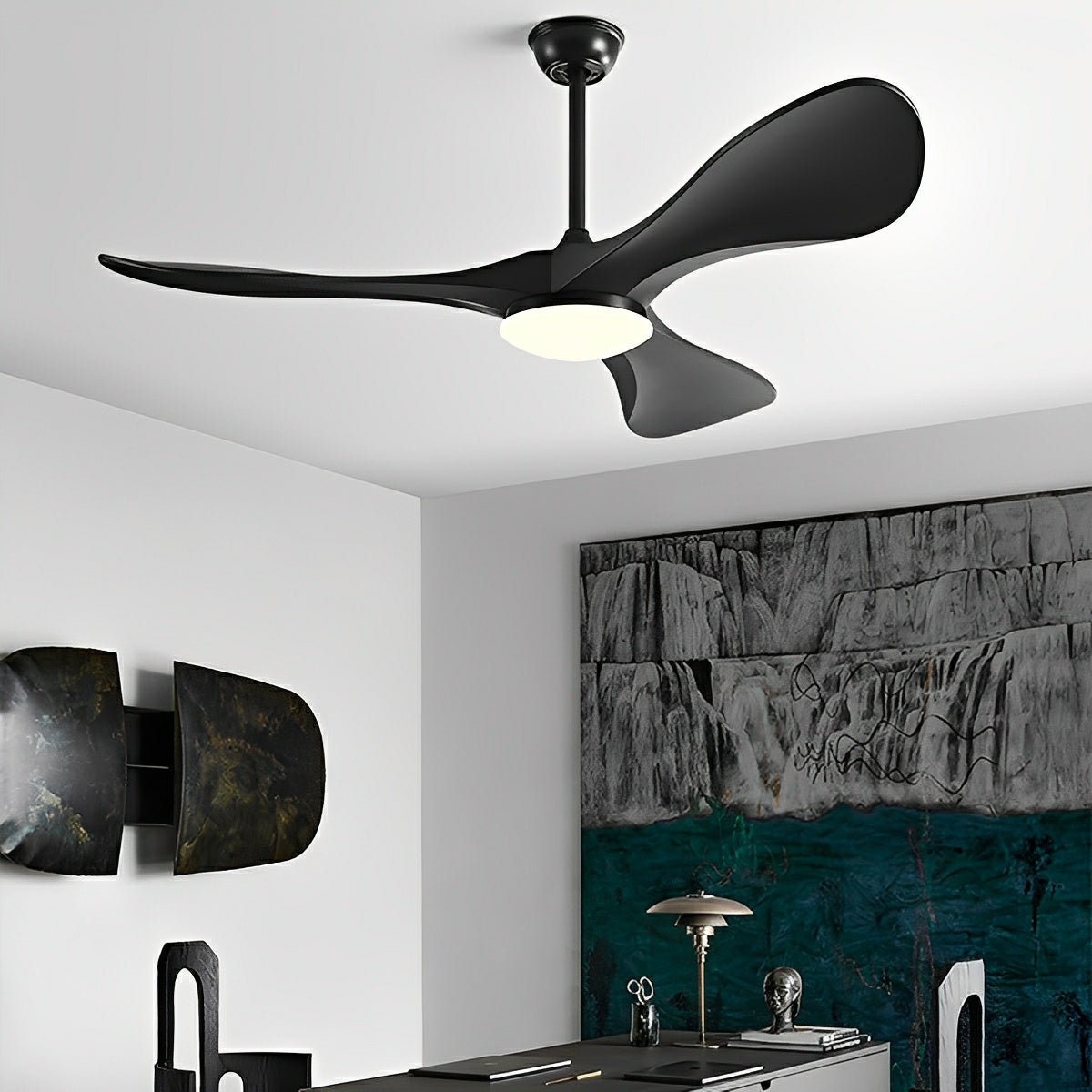 Modern Minimalist DC Motor Reverse Ceiling Fan Light