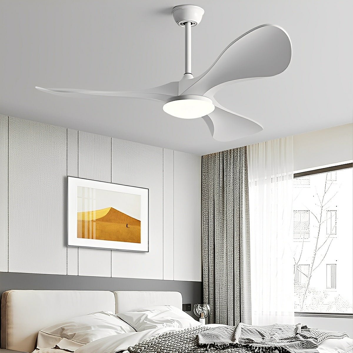 Modern Minimalist DC Motor Reverse Ceiling Fan Light