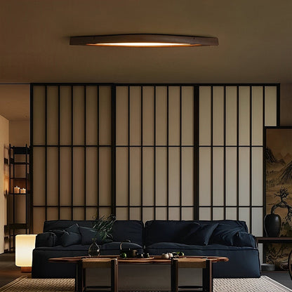 Modern Minimalist Diamond-Shaped Wood LED Long Strip Ceiling Light