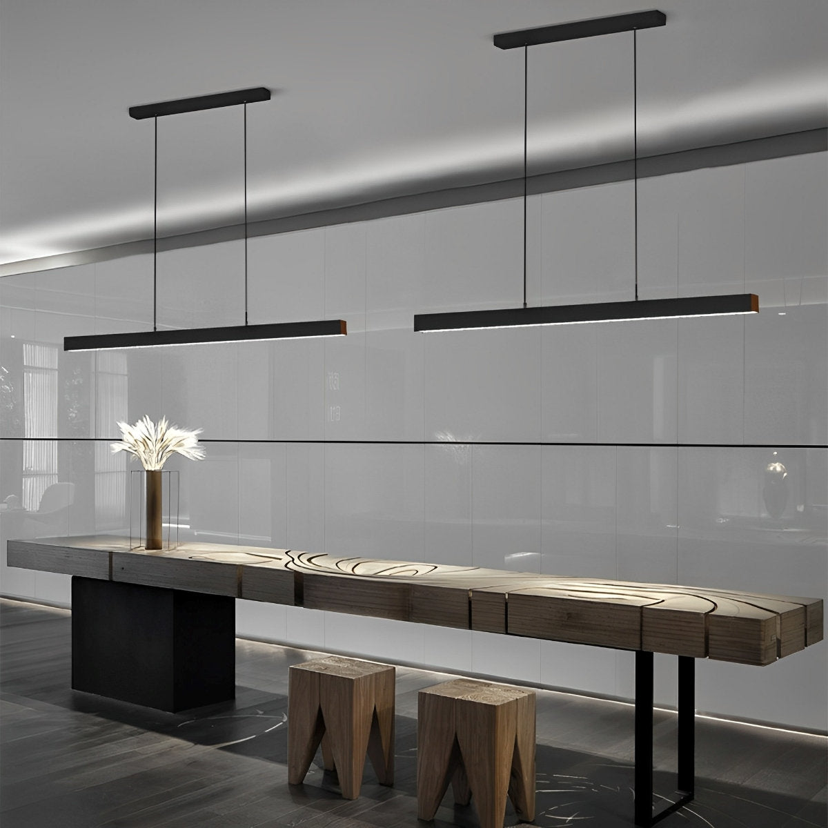 Minimalist Dimmable Pendant Light LED Long Linear Light