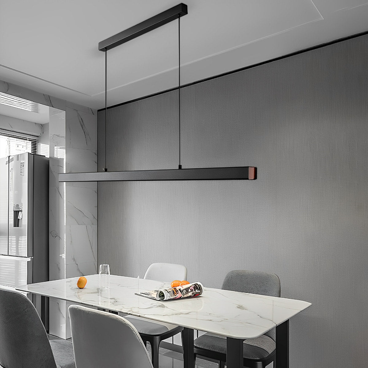 Minimalist Dimmable Pendant Light LED Long Linear Light
