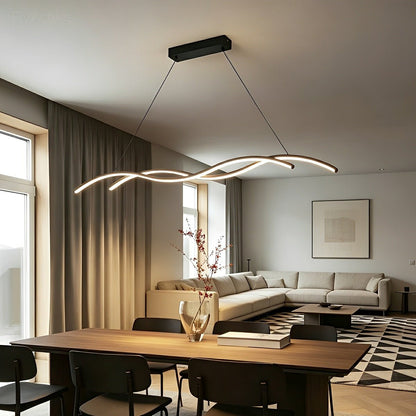Dimmable Modern Minimalist Double Wave LED Pendant Light