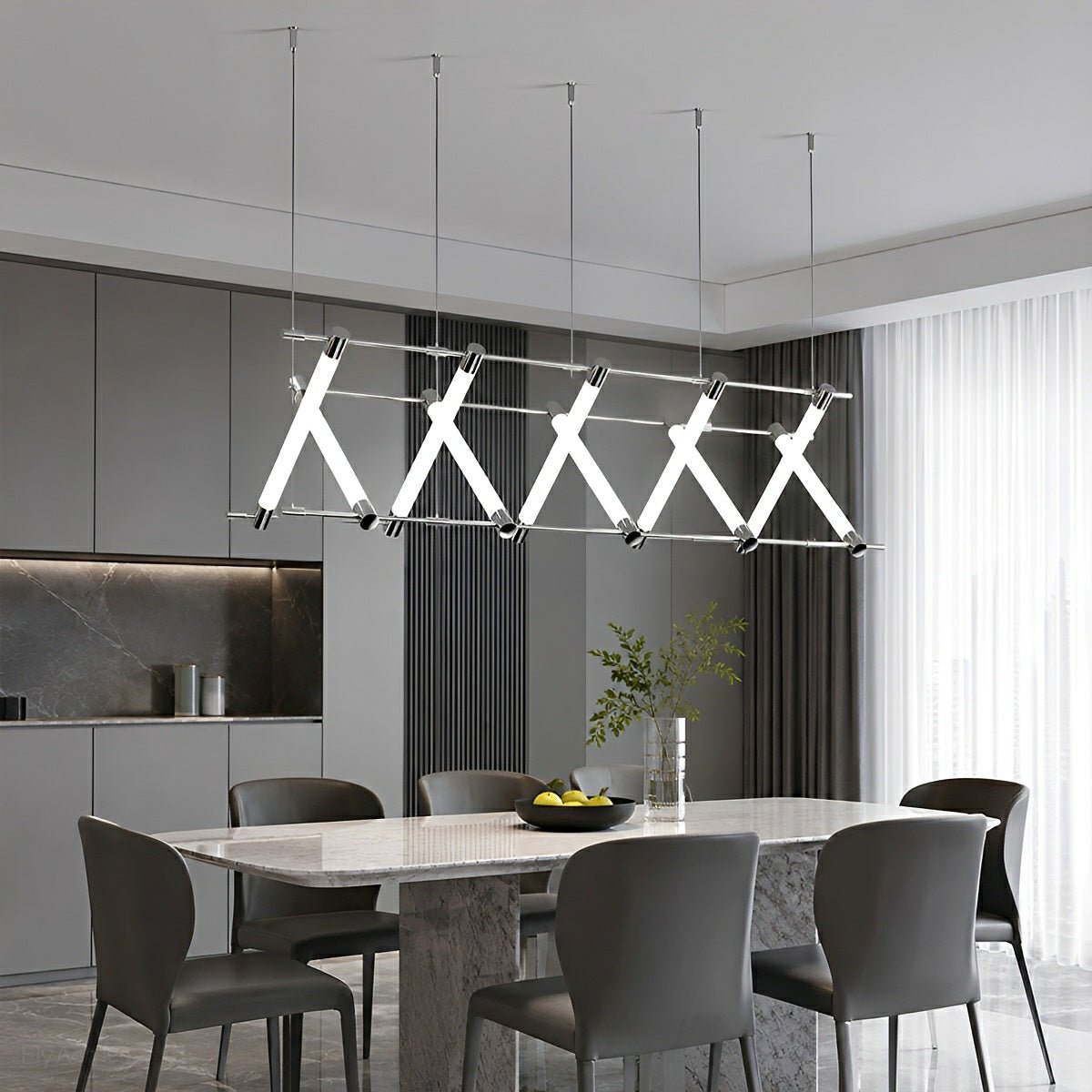 Modern Minimalist Fishbone Light Combination Bar Chandelier