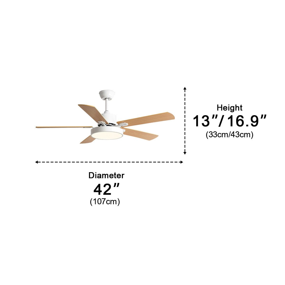 Modern Minimalist 6-Speed Reverse Frequency Conversion DC Motor Ceiling Fan Light