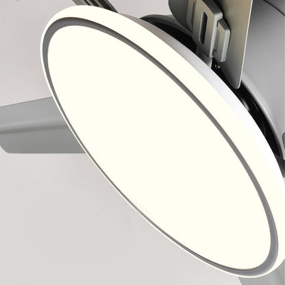 Modern Minimalist DC Motor 6-Speed Reverse Stainless Steel Ceiling Fan Light