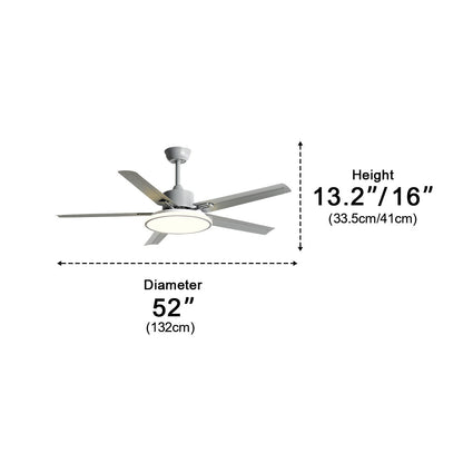 Modern Minimalist DC Motor 6-Speed Reverse Stainless Steel Ceiling Fan Light