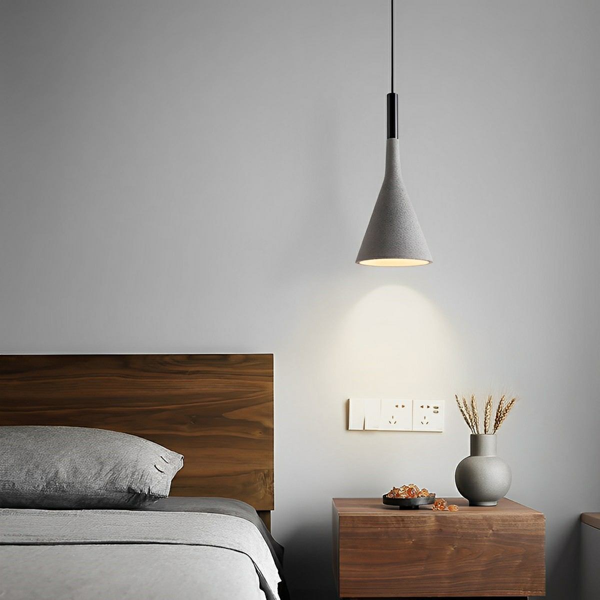 Modern Minimalist Bell-shaped Concrete Bar LED Pendant Lights