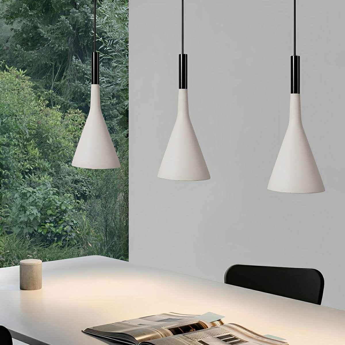 Modern Minimalist Bell-shaped Concrete Bar LED Pendant Lights