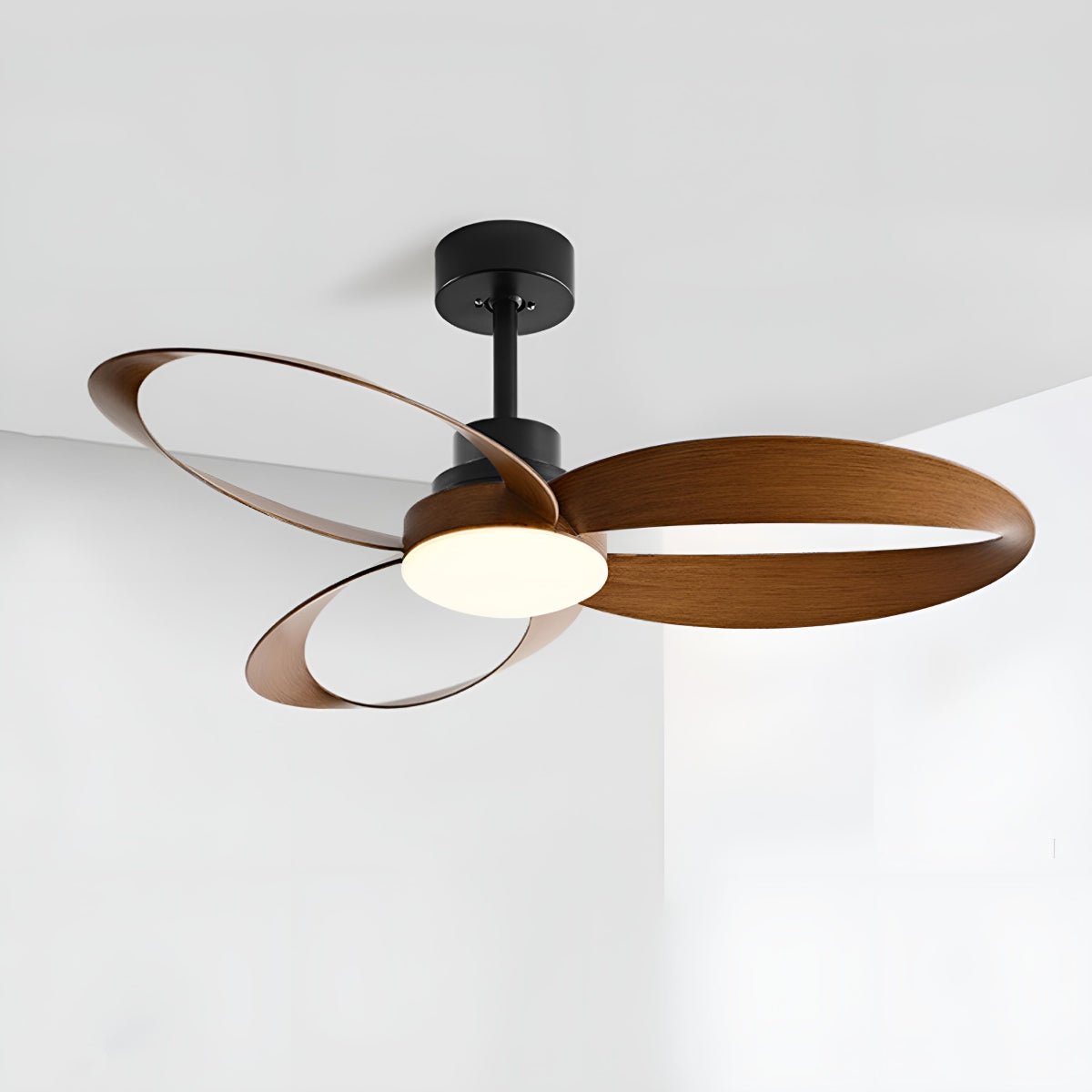 Modern Minimalist Geometric 6-Speed Reverse Ceiling Fan Light DC Motor