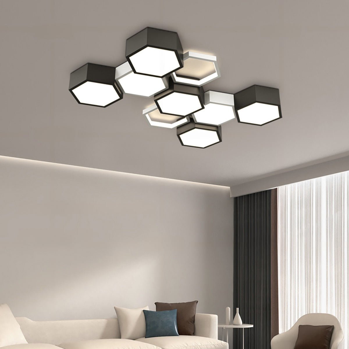 Modern Minimalist Geometric Hexagon LED Indoor Ceiling Light