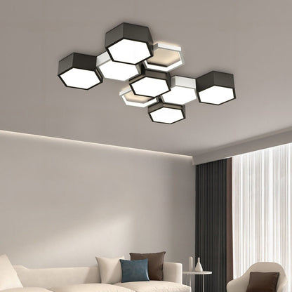 Modern Minimalist Geometric Hexagon LED Indoor Ceiling Light