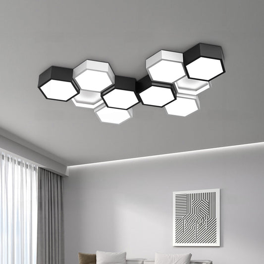 Modern Minimalist Geometric Hexagon LED Indoor Ceiling Light