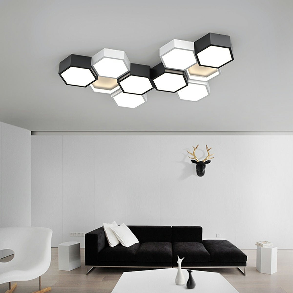 Modern Minimalist Geometric Hexagon LED Indoor Ceiling Light