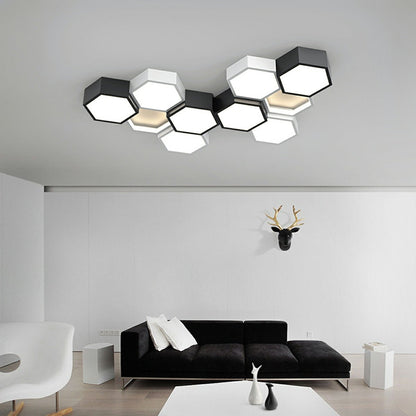 Modern Minimalist Geometric Hexagon LED Indoor Ceiling Light