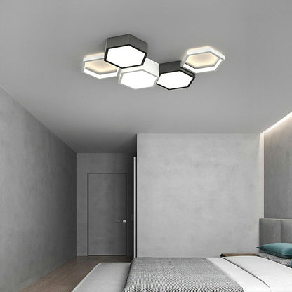 Modern Minimalist Geometric Hexagon LED Indoor Ceiling Light