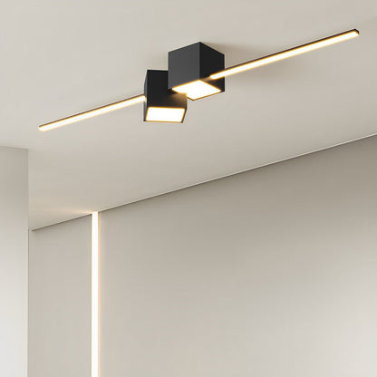 Modern Minimalist Geometric LED Long Strip Indoor Ceiling Light