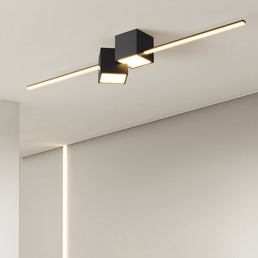 Modern Minimalist Geometric LED Long Strip Indoor Ceiling Light