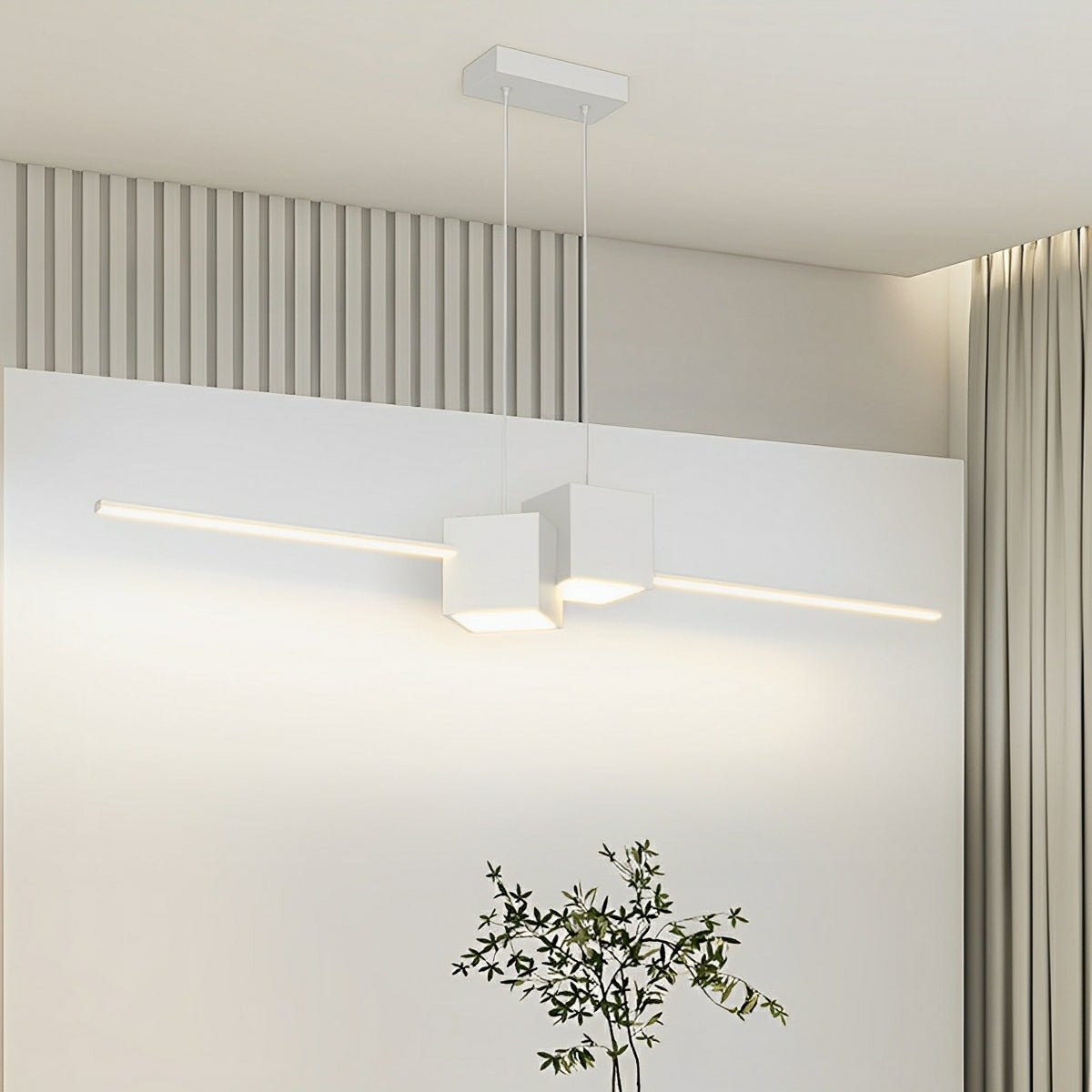 Modern Minimalist Geometric LED Long Strip Indoor Pendant Lights