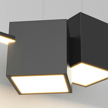 Modern Minimalist Geometric LED Long Strip Indoor Pendant Lights