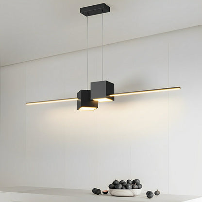 Modern Minimalist Geometric LED Long Strip Indoor Pendant Lights