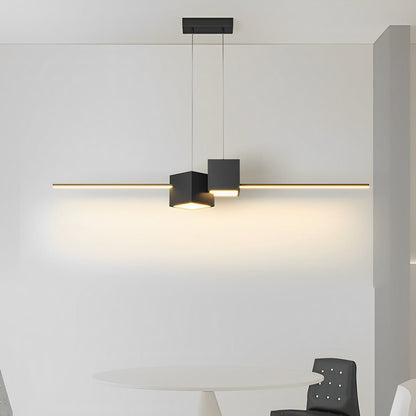 Modern Minimalist Geometric LED Long Strip Indoor Pendant Lights