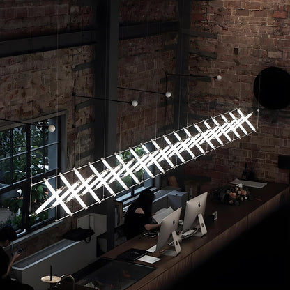 Modern Minimalist Fishbone Light Combination Bar Chandelier