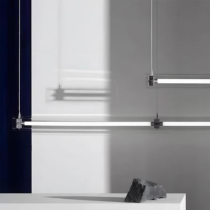 Modern Minimalist Glass LED Frame Light Strip Pendant Lights