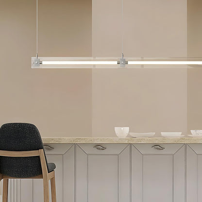 Modern Minimalist Glass LED Frame Light Strip Pendant Lights
