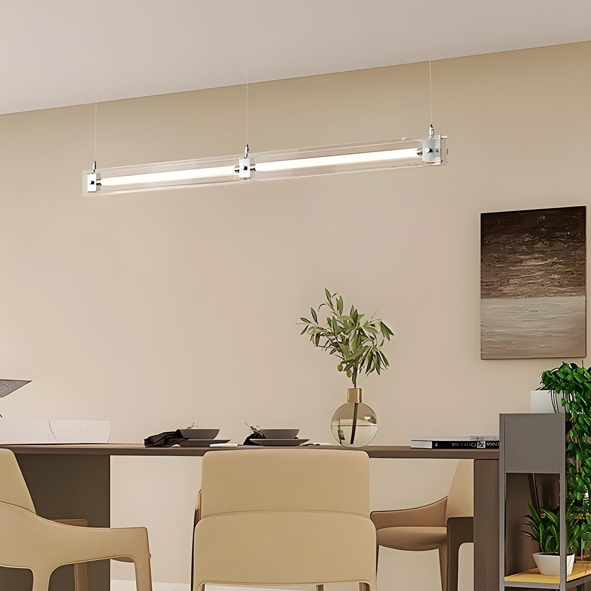 Modern Minimalist Glass LED Frame Light Strip Pendant Lights