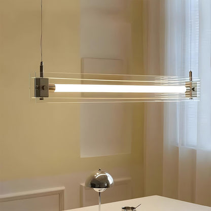 Modern Minimalist Glass LED Frame Light Strip Pendant Lights