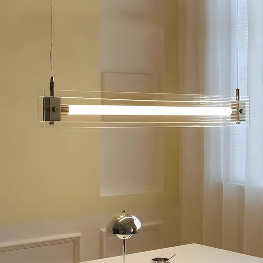 Modern Minimalist Glass LED Frame Light Strip Pendant Lights