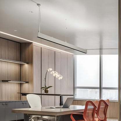 Modern Minimalist Grille LED Long Strip Office Pendant Lights
