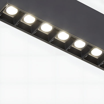 Modern Minimalist Grille LED Long Strip Office Pendant Lights