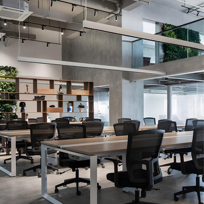 Modern Minimalist Grille LED Long Strip Office Pendant Lights