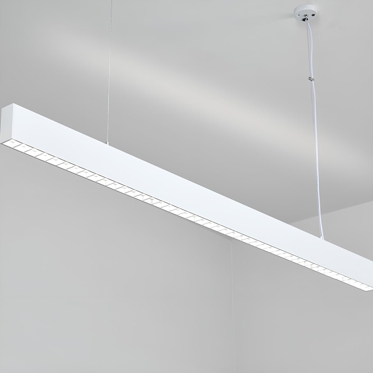 Modern Minimalist Grille LED Long Strip Office Pendant Lights