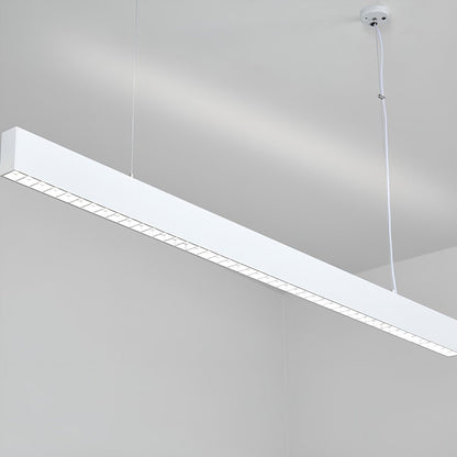 Modern Minimalist Grille LED Long Strip Office Pendant Lights