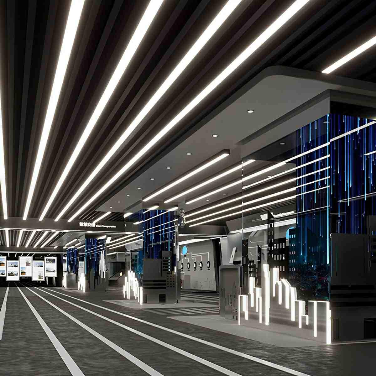 Modern Minimalist Long Strip Office Suspended Pendant Lights