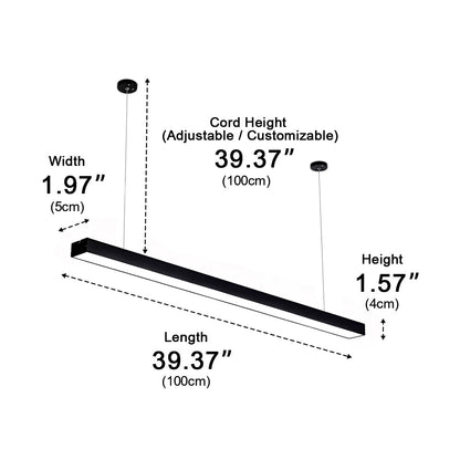 Minimalist LED Long Strip Office Suspended Pendant Lights