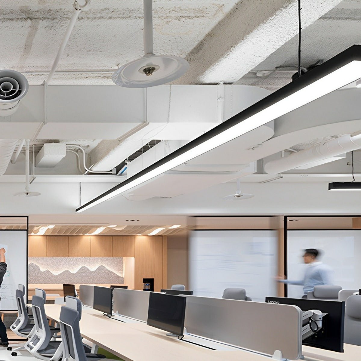Minimalist LED Long Strip Office Suspended Pendant Lights