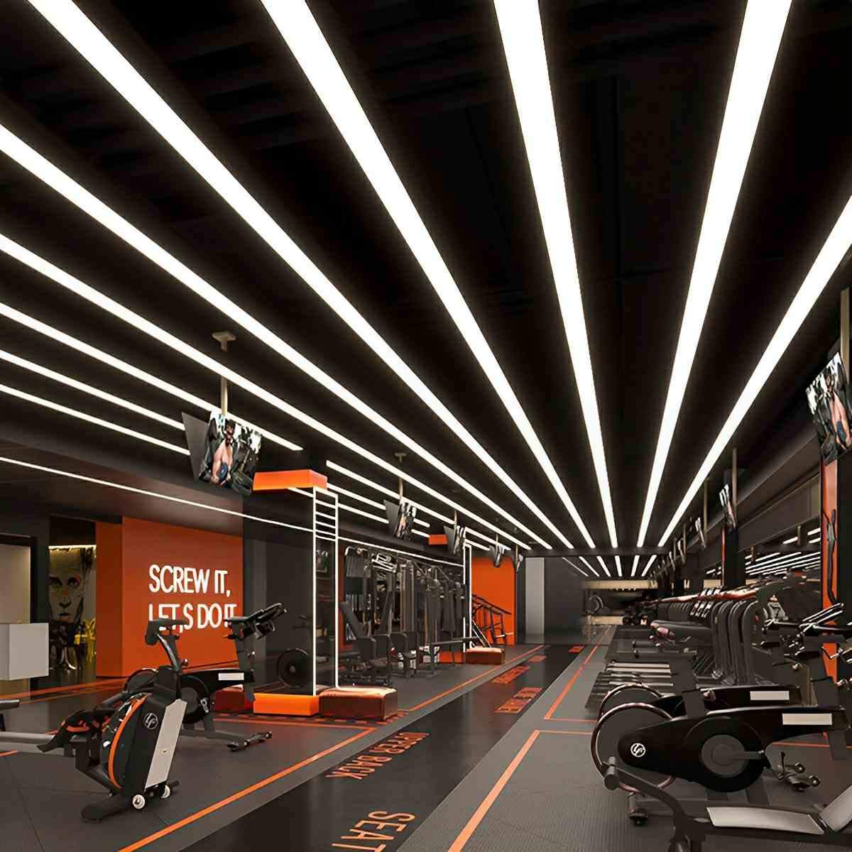 Modern Minimalist Long Strip Office Suspended Pendant Lights