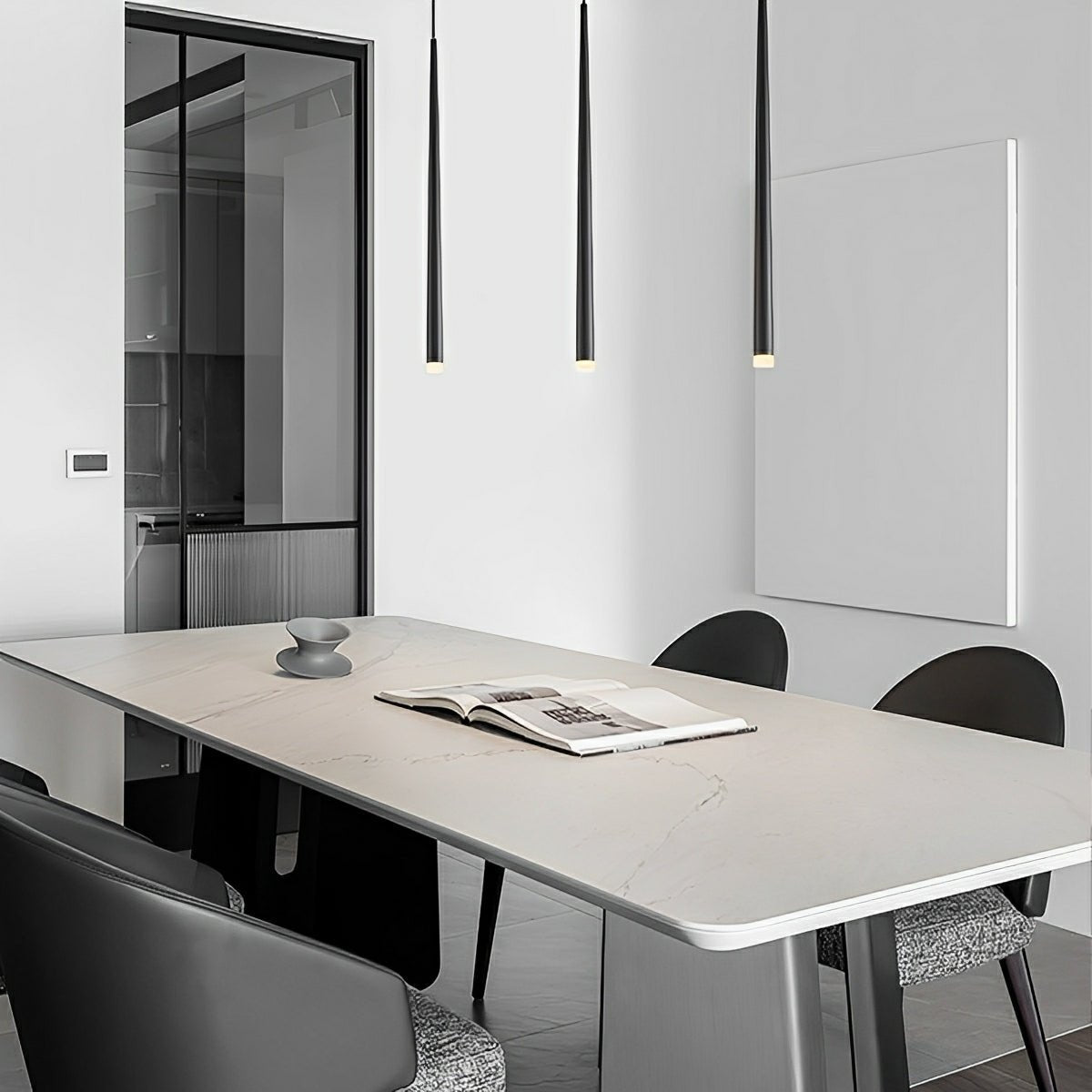 Modern Minimalist Linear Long Strip Bar LED Pendant Lights