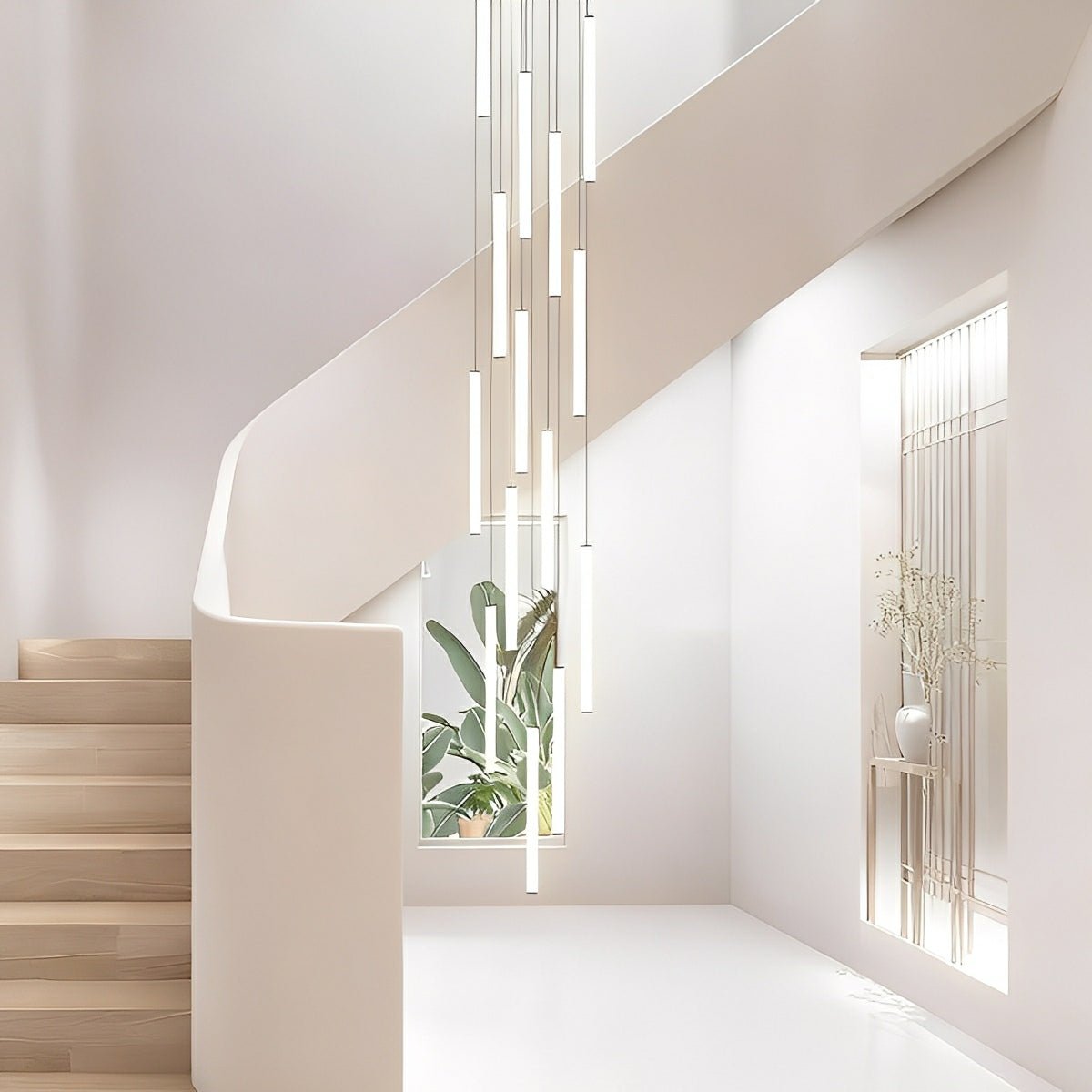 Modern Minimalist Long Strip LED Stairs Staircase Chandeliers